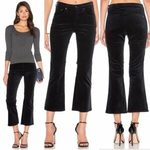 Rag & Bone 10inch Crop Flare - Black Velvet